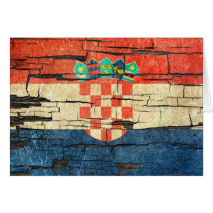 Cracked Croatian Flag Peeling Paint Effect