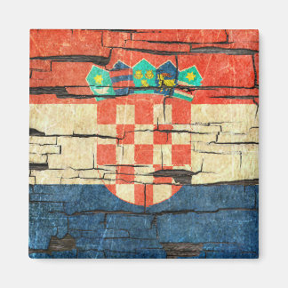 Cracked Croatian Flag Peeling Paint Effect Magnet