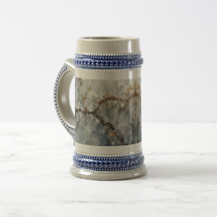 Cracked Crystal Marble Rock Wall with Colourful Beer Stein