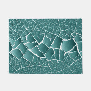 Cracked Dried Mud  - Teal Green Coloured Doormat