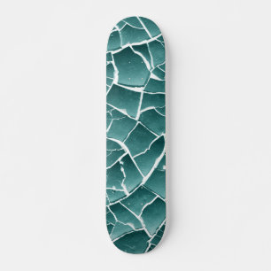 Cracked Dried Mud - Teal Green Coloured Skateboard