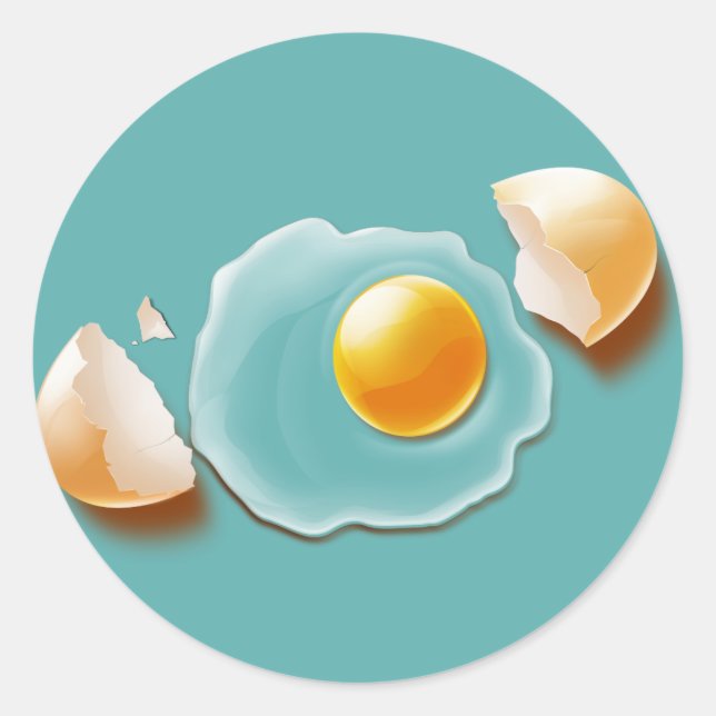 Cracked Egg Classic Round Sticker (Front)