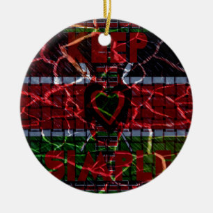 Cracked Flag: Keep It Simple - Kenyan Resilience  Ceramic Ornament