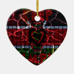 Cracked Flag: Keep It Simple - Kenyan Resilience  Ceramic Ornament