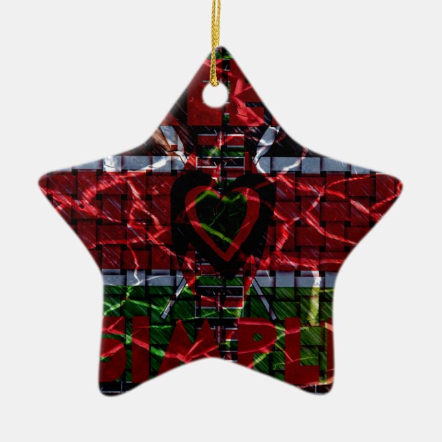 Cracked Flag: Keep It Simple - Kenyan Resilience  Ceramic Ornament (Front)