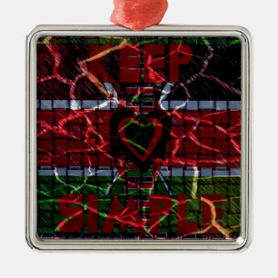 Cracked Flag: Keep It Simple - Kenyan Resilience  Metal Ornament