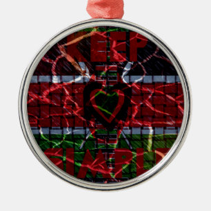 Cracked Flag: Keep It Simple - Kenyan Resilience Metal Ornament
