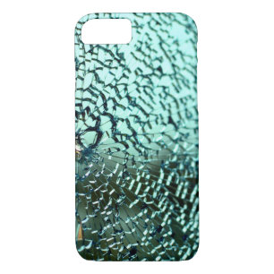 Cracked glass broken teal Case-Mate iPhone case