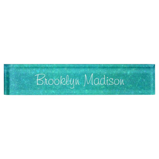 Cracked Glass Desk Name Plate (Front)