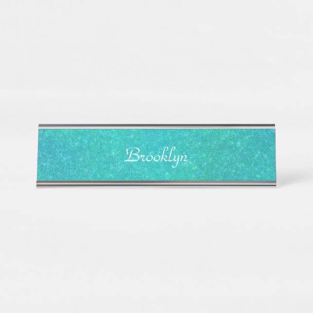 Cracked Glass Personalized Desk Name Plate (Front)