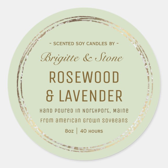 Cracked Gold Edged Farmhouse Candle Label (Front)