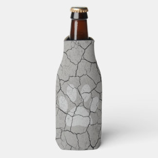 Cracked Grey Grey Animal Paw Print Bottle Cooler