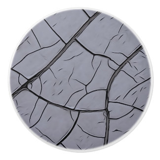 Cracked Grey Paint Ceramic Knob