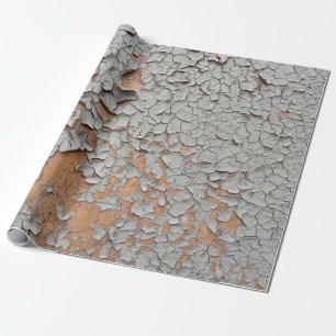 Cracked grey wall paint wrapping paper