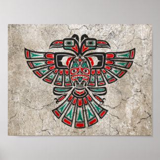 Cracked Haida Two Headed Spirit Bird Poster