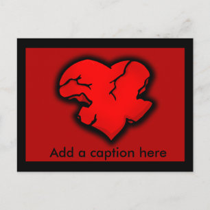 Cracked Heart Anti Valentine to Customize Holiday Postcard