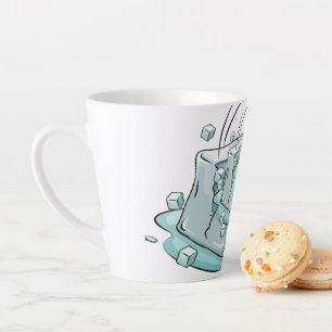 Cracked Ice Cube Illustration Art Latte Mug
