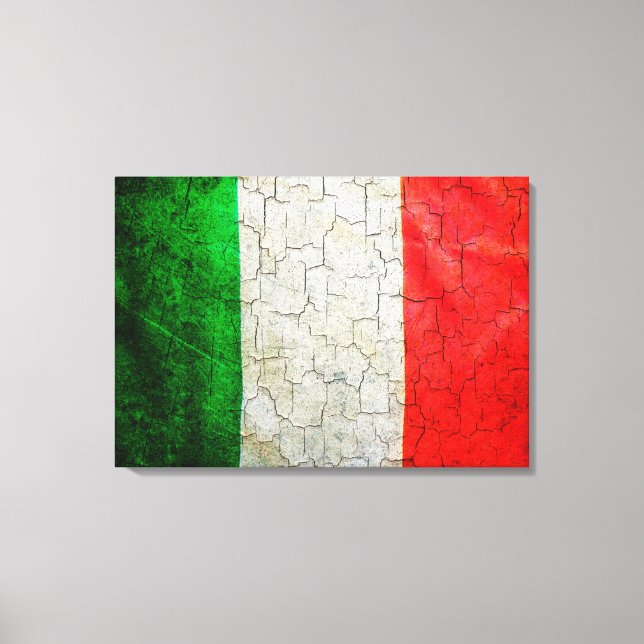 Cracked Italy flag Canvas Print (Front)
