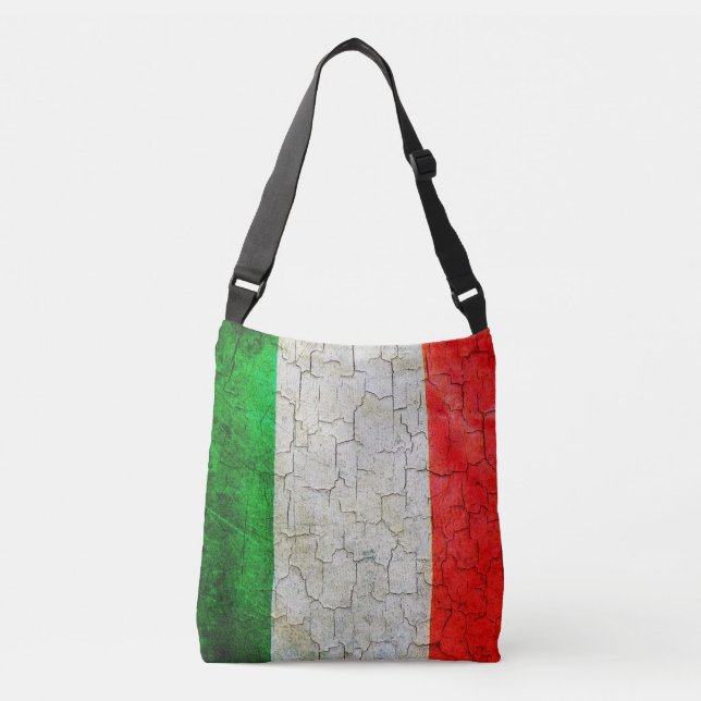 Cracked Italy flag Crossbody Bag (Front)