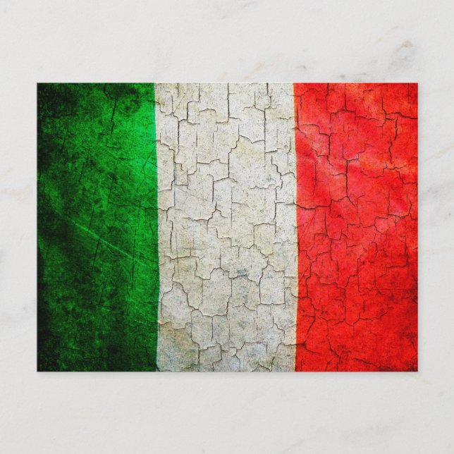 Cracked Italy flag Postcard (Front)