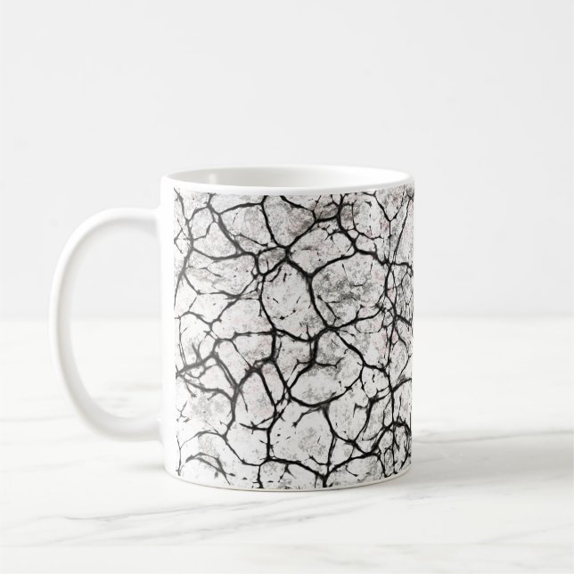 Cracked Marble Digital Pattern Coffee Mug (Left)