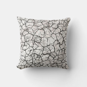Cracked Marble Digital Pattern Throw Pillow