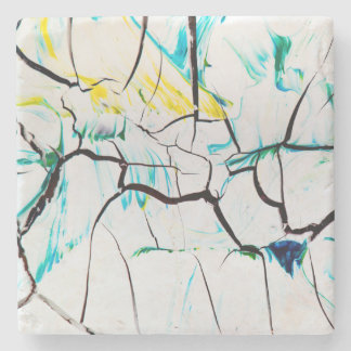 Cracked Multi-Colour Acrylic Pieces Stone Coaster