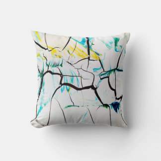 Cracked Multi-Colour Acrylic Pieces Throw Pillow