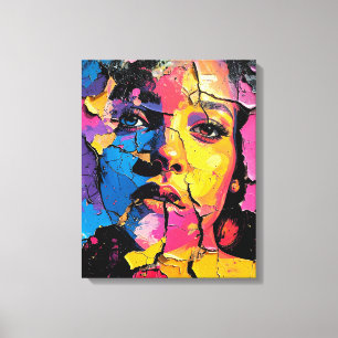 Cracked Paint Mural Beauty Skin Deep Canvas Print