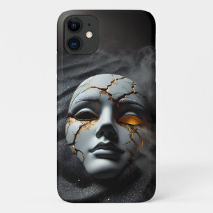 Cracked Porcelain Mask Dark Luxury iPhone 11 Case