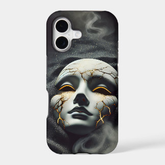 Cracked Porcelain Mask iPhone 17 Tough Glossy Case