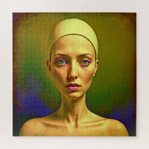 Cracked Porcelain Soul - Colourful Portrait Jigsaw Puzzle