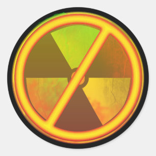 Cracked Radioactive Nuclear Symbol Sticker