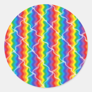 Cracked Rainbow Classic Round Sticker