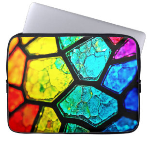 Cracked Rainbow Stained Glass Art Laptop Sleeve