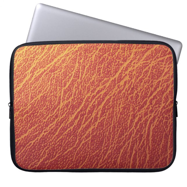 Cracked red leather laptop sleeve (Front)