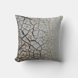 Cracked Rust Throw Pillow