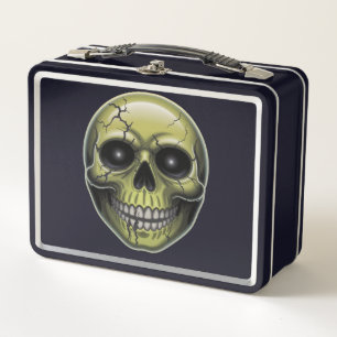 Cracked Skull Metal Lunch Box