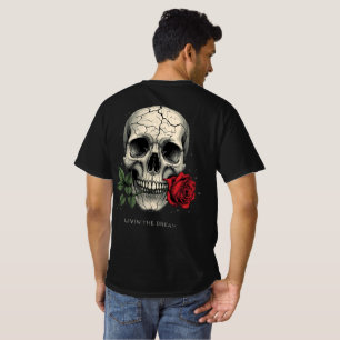 Cracked Skull Rose Tee – Livin The Dream