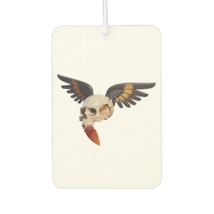 Cracked Skull with Wings and Feather Air Freshener