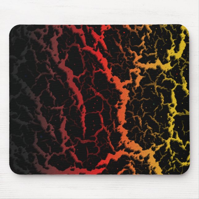 Cracked Space Lava - Black/Red/Gold Mouse Pad (Front)