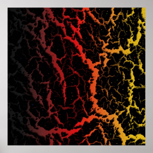 Cracked Space Lava - Black/Red/Gold Poster (Front)