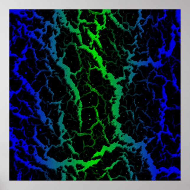 Cracked Space Lava - Blue/Green Poster (Front)