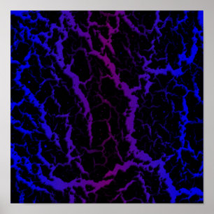 Cracked Space Lava - Blue/Purple Poster