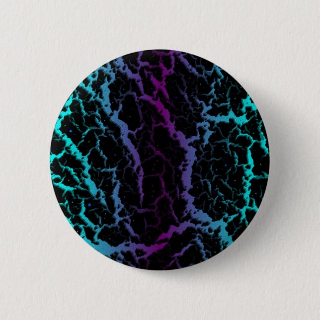 Cracked Space Lava - Cyan/Purple 2 Inch Round Button (Front)