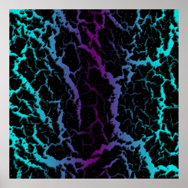 Cracked Space Lava - Cyan/Purple Poster (Front)