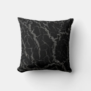 Cracked Space Lava - Glitter Black Throw Pillow