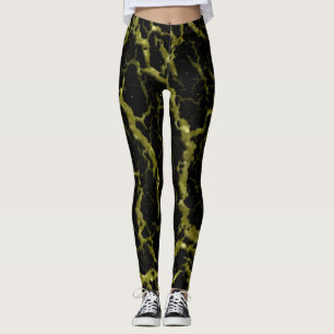 Cracked Space Lava - Glitter Gold Leggings