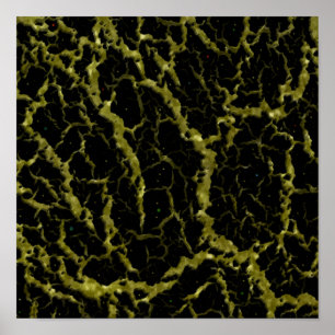 Cracked Space Lava - Glitter Gold Poster