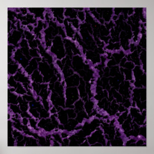 Cracked Space Lava - Glitter Purple Poster